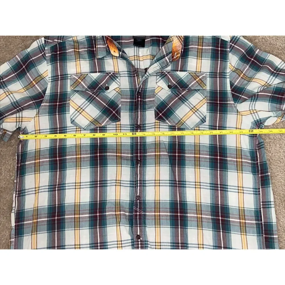 The North Face Plaid Button Down Shirt Mens Size 2XL Short Sleeve Outdoors Light